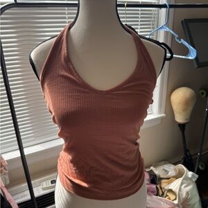 Old Navy size MWomen's Halter Neck Ribbed Top - Rust